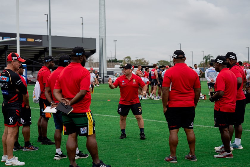 PNG coaches at a Dolphins training session