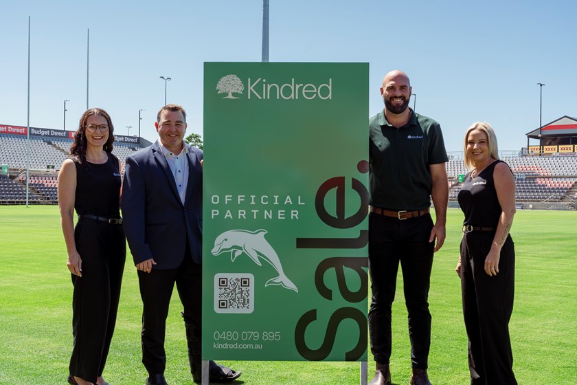 Kindred Property becomes an official partner of the Dolphins. 

Photo Left  to Right: Kindred Property CEO Amanda Melville, Dolphins' CEO Terry Reader. Inaugural Dolphins Player and Kindred Sales Agent Mark Nicholls, Sales Agent Amanda Barber. 