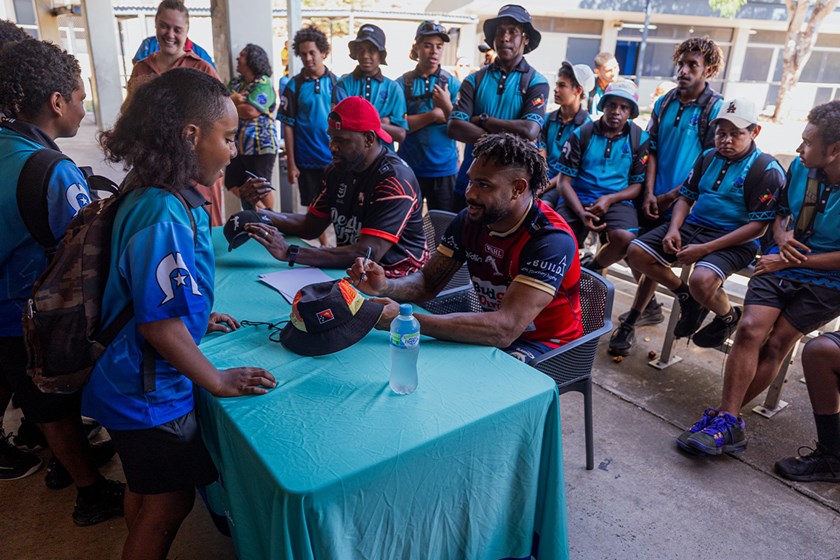 Edrick and Hamiso with Tagai State College’s Students