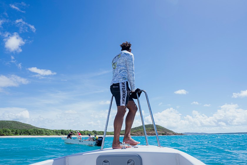 Hamiso Tabuai-Fidow on a fishing trip off Prince of Wales Island