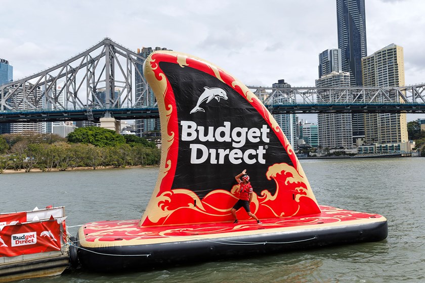 Budget Direct's giant floating Phin on the Brisbane River