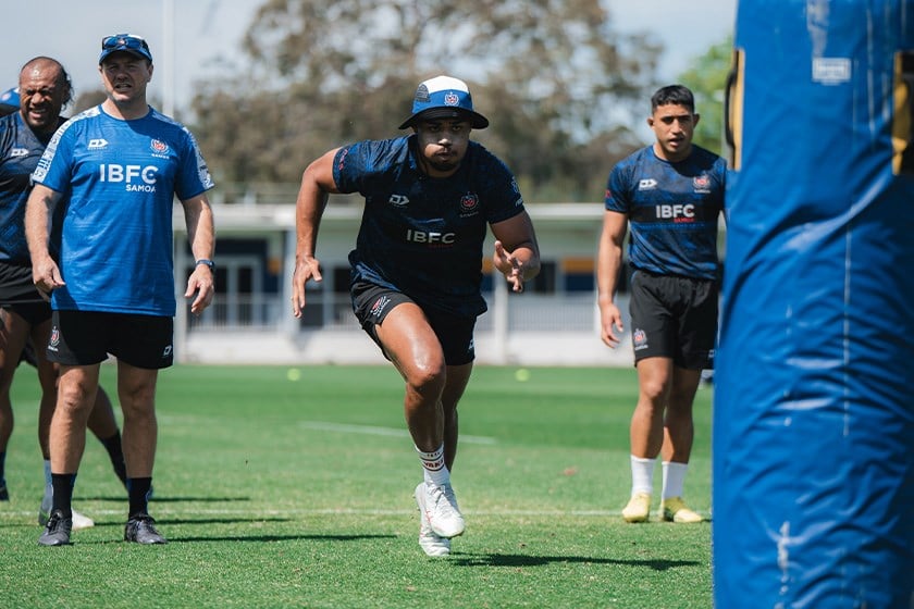 Lemuelu training in Samoa Camp